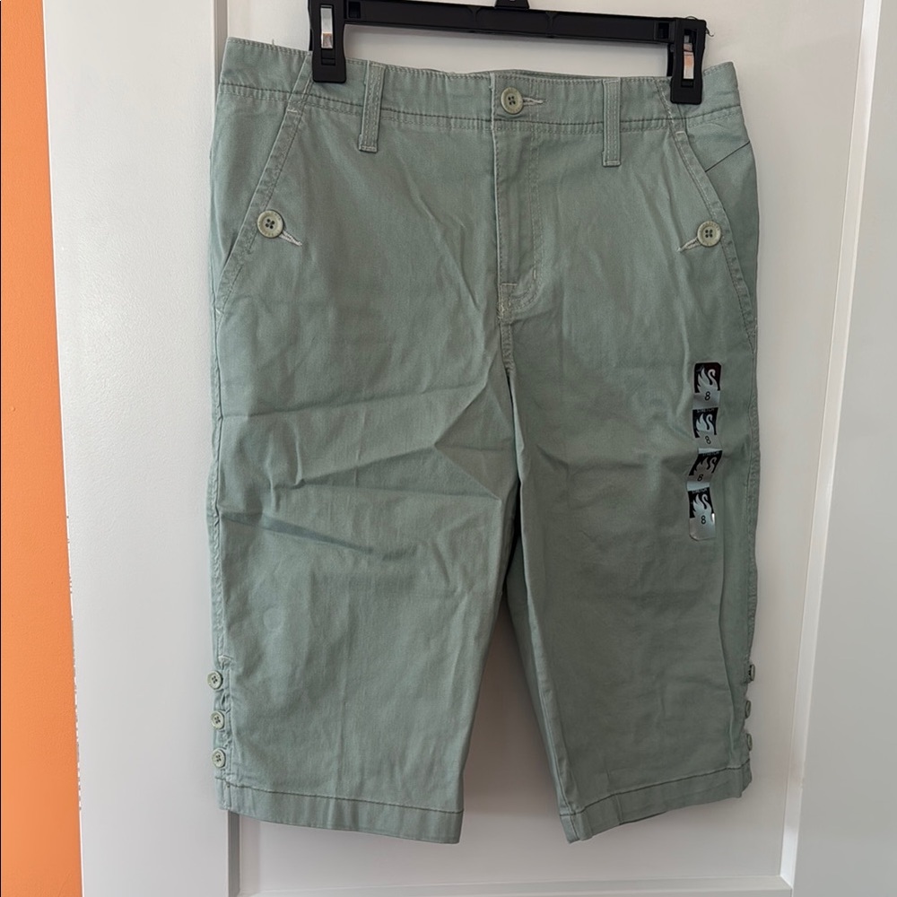 Gloria Vanderbilt Cargo Shorts Green Lightweight Casual